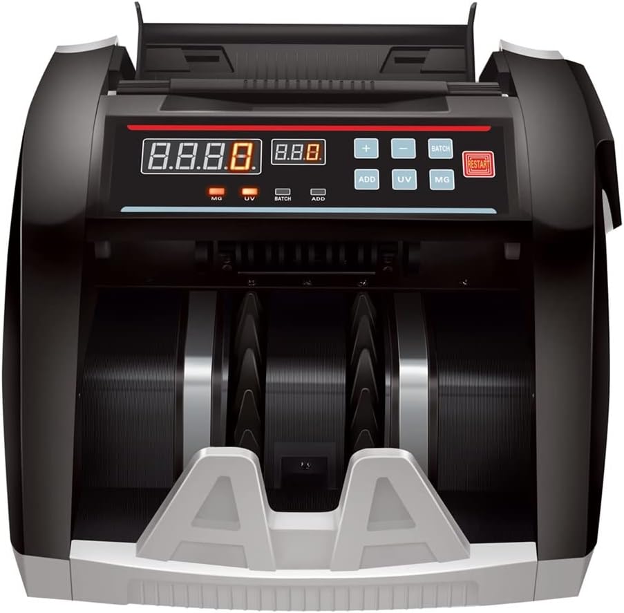 Máquina contadora de billetes negro
