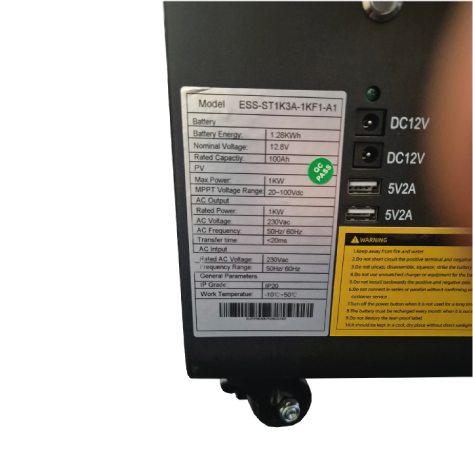 Kit Solar de 1 KW + 1.28 KWh de almacenamiento