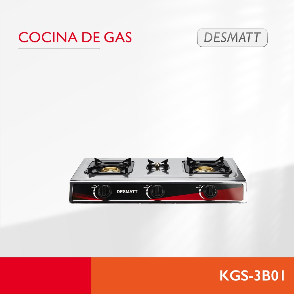 Cocina de gas de 3 hornillas